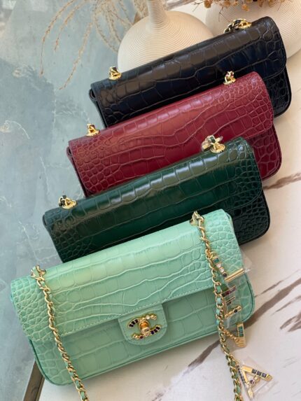 Chanel Crocodile Embossed Flap Bag
