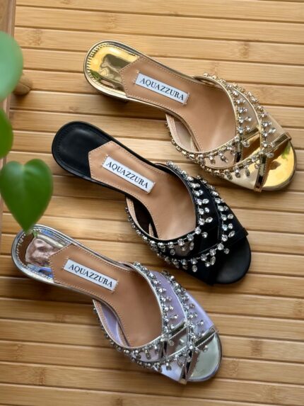 Aquazzura Crystal Embellished Sandals