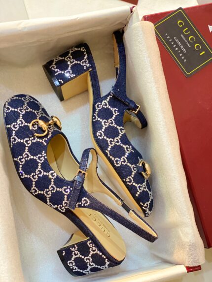 Gucci Denim Slingback Pumps