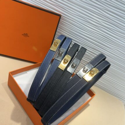 Hermes Kelly Denim Belts
