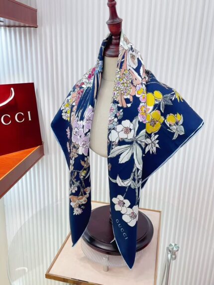 Gucci Floral Print Silk Scarfs