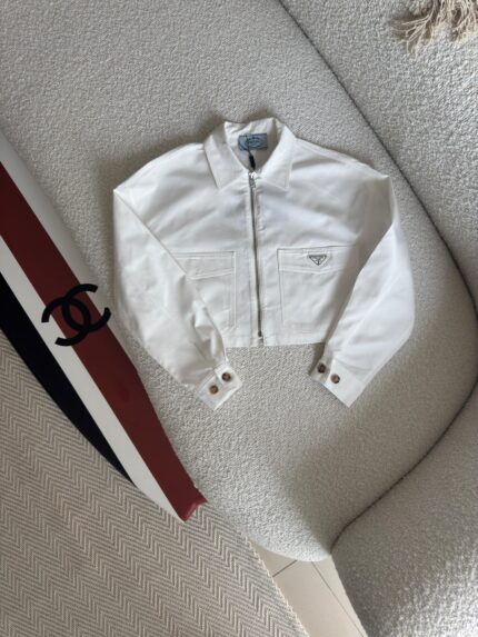 Prada Cropped Zip-Up Jacket