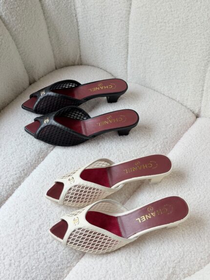 Chanel Kitten Heel Mules