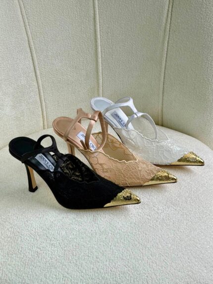 Jimmy Choo Lace Slingback Heels
