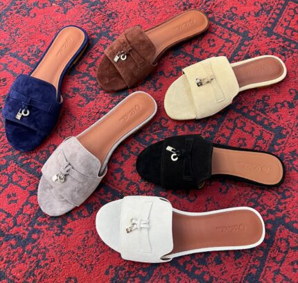 Loro Piana Slide Sandals with Charm