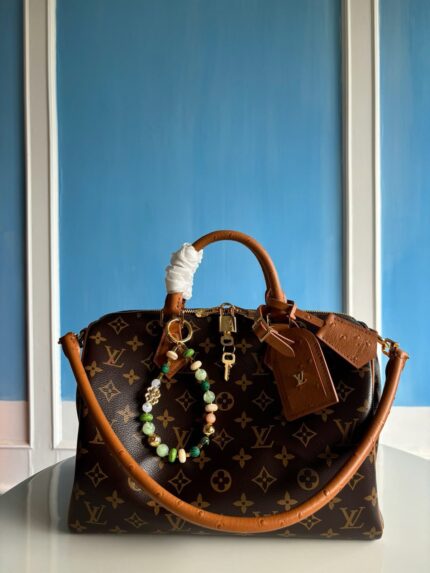 Louis Vuitton Monogram Speedy Top Handle Bag with Beaded Charm
