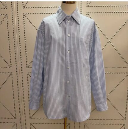 Chanel Striped Cotton Oversized Shirt