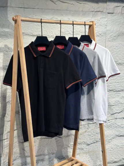 Gucci Polo Shirts with Web Stripe Trim