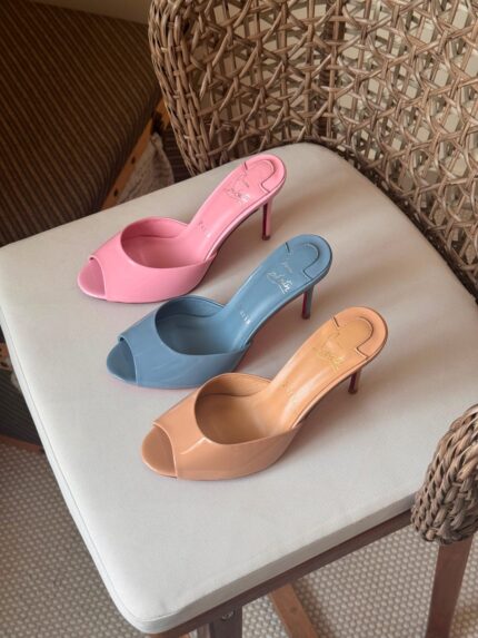 Christian Louboutin Peep-Toe Mule Heels