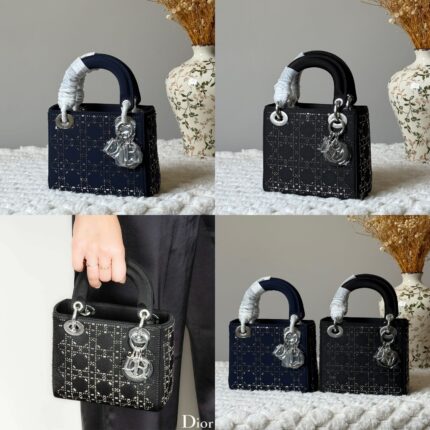 Christian Dior Lady Small Crystal Cannage Bag