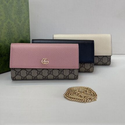 Gucci Marmont Wallet On Chain - GG Supreme