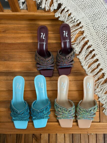 Gina Lorraine Crystal Swirl Mules