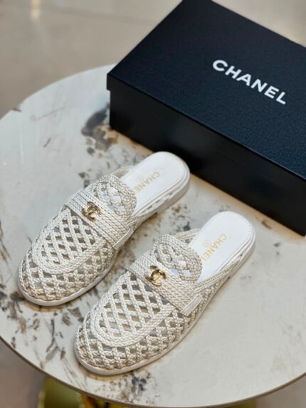 Chanel Woven Mules