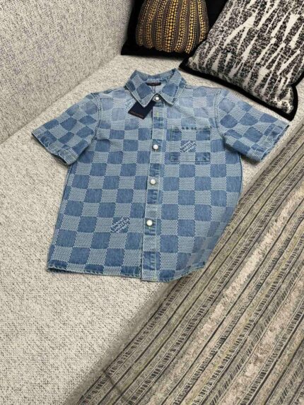 Louis Vuitton Damier Denim Co-Ord Set - Shirt + Shorts
