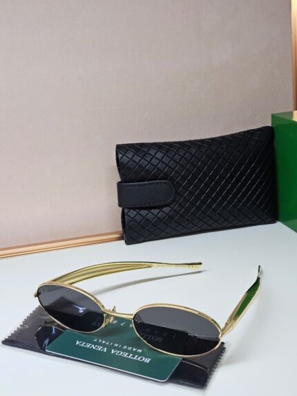 Bottega Veneta Oval Metal Sunglasses