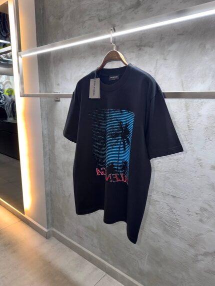 Balenciaga Tropical Palm Stripes Oversized T-Shirts