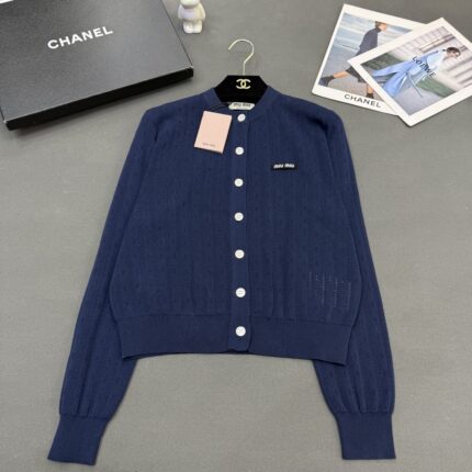 Miu Miu Pointelle Knit Cardigan