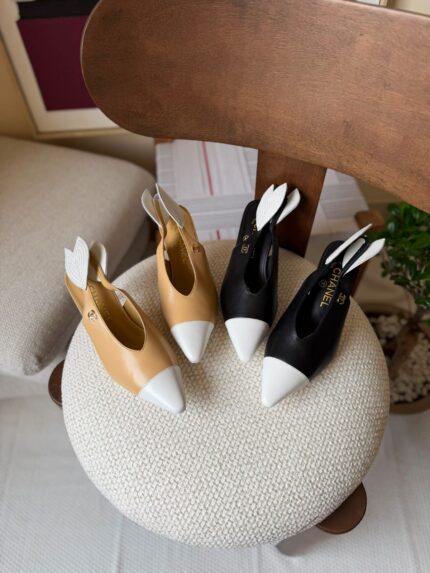 Chanel Slingback Pumps - Cap Toe Bunny Ears