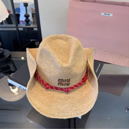 Miu Miu Crochet Raffia Cowboy Hats