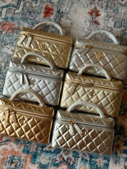 Chanel Quilted Metallic Top Handle Bag