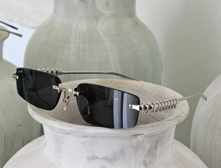 Cartier Santos Spike Studded Rimless Sunglasses