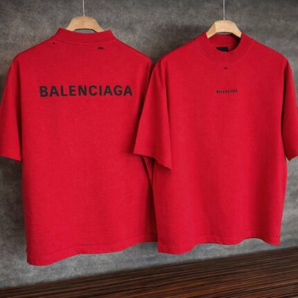 Balenciaga Distressed Logo Oversized T-Shirt