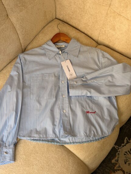 Chanel Women's Striped Oversized Shirts