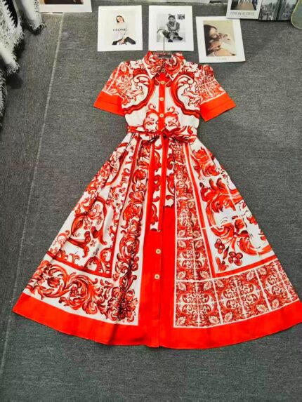 Dolce & Gabbana D&G Majolica Print Shirt Dress