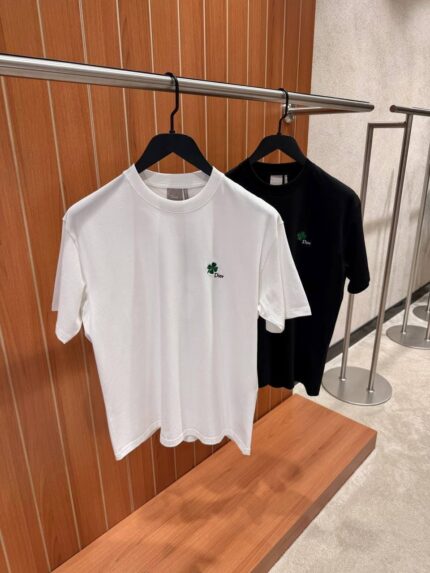 Christian Dior Lucky Clover Embroidered T-Shirts