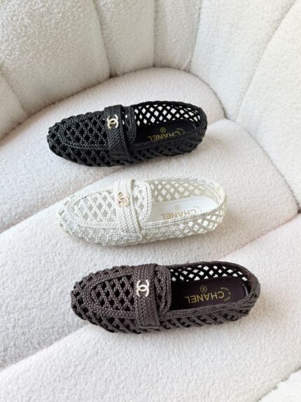 Chanel Braided Woven Loafers