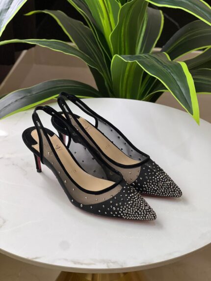 Christian Louboutin Follies Strass Slingback 70mm Pumps