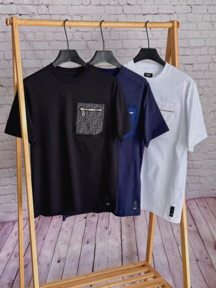 Fendi FF Logo Zip Pocket T-Shirts