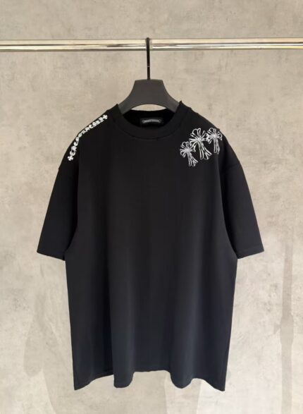 Chrome Heart Cross Print Oversized T-Shirts
