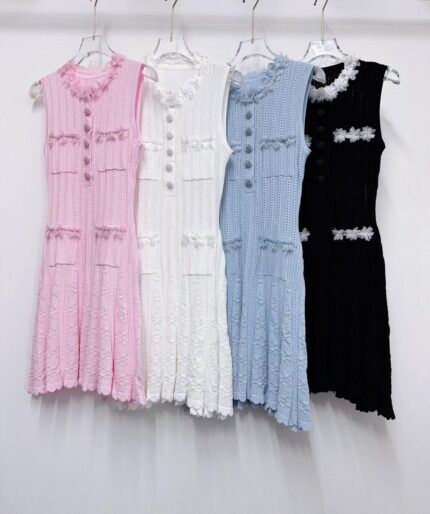 SELF PORTRAIT Knit Sleeveless Midi Dresses