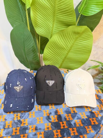 Prada Distressed Baseball Caps
