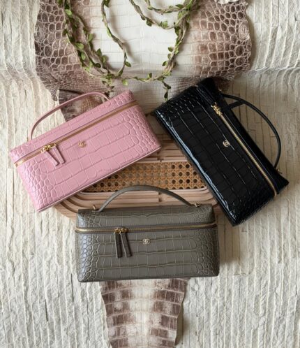 Chanel Croc-Embossed Vanity Case Bags