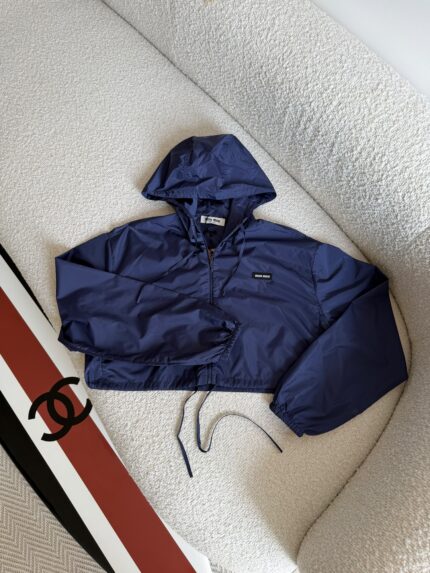 Miu Miu Cropped Technical Hooded Jacket