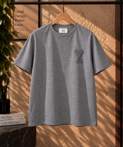 Ami Paris Tonal Embroidered T-Shirts