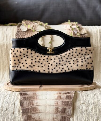 Chanel Vintage Dot-Print Top Handle Bag