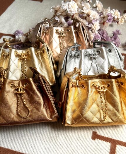 Chanel Metallic Quilted Bucket Bags