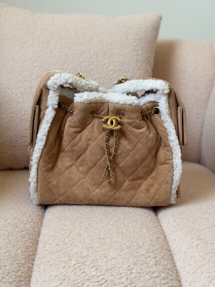 Chanel Shearling Trim Bucket Bags