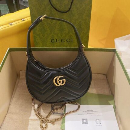 Gucci GG Marmont Half-Moon Hobo Bag