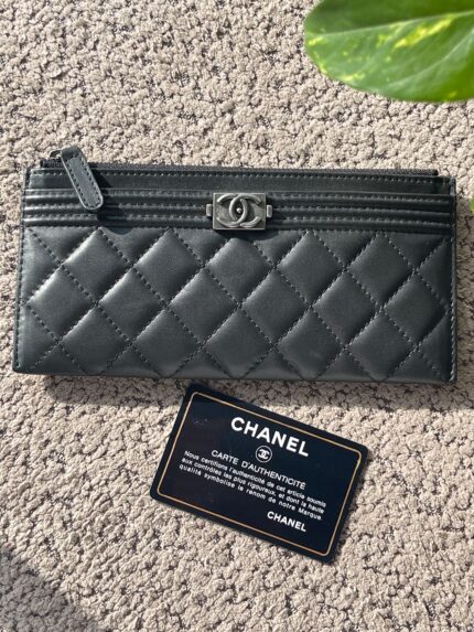 Chanel Quilted Zip Card Holder Wallets