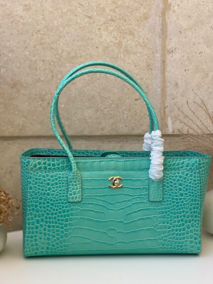Chanel Croc-Embossed Cerf Tote Bags