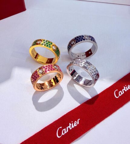 Cartier Love Pavé Gemstone Rings