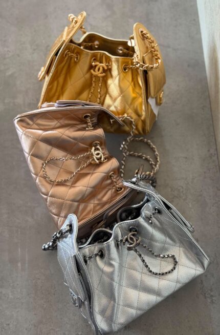 Chanel 25 Metallic Drawstring Bags