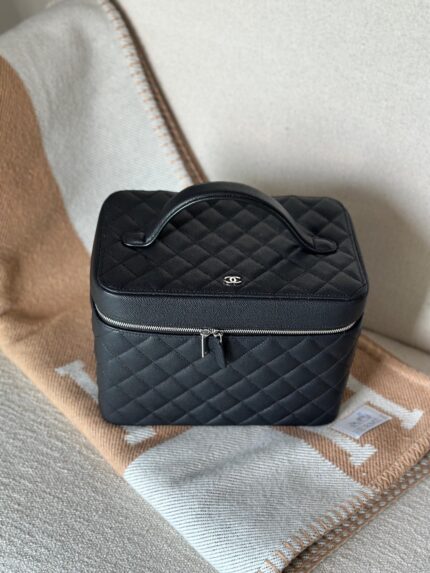 Chanel Quilted Vanity Case with Top Handle