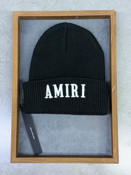Amiri Logo Embroidered Ribbed Beanie