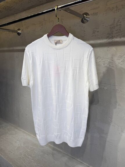 Hermes Embossed H Motif Knit T-Shirt