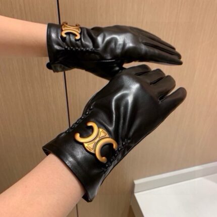 Celine Triomphe Leather Gloves